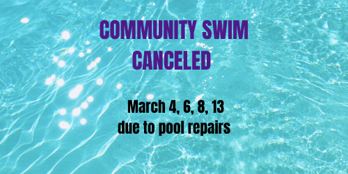 Community swim canceled graphic
