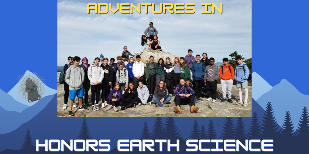 Honors Earth Science students on a mountain