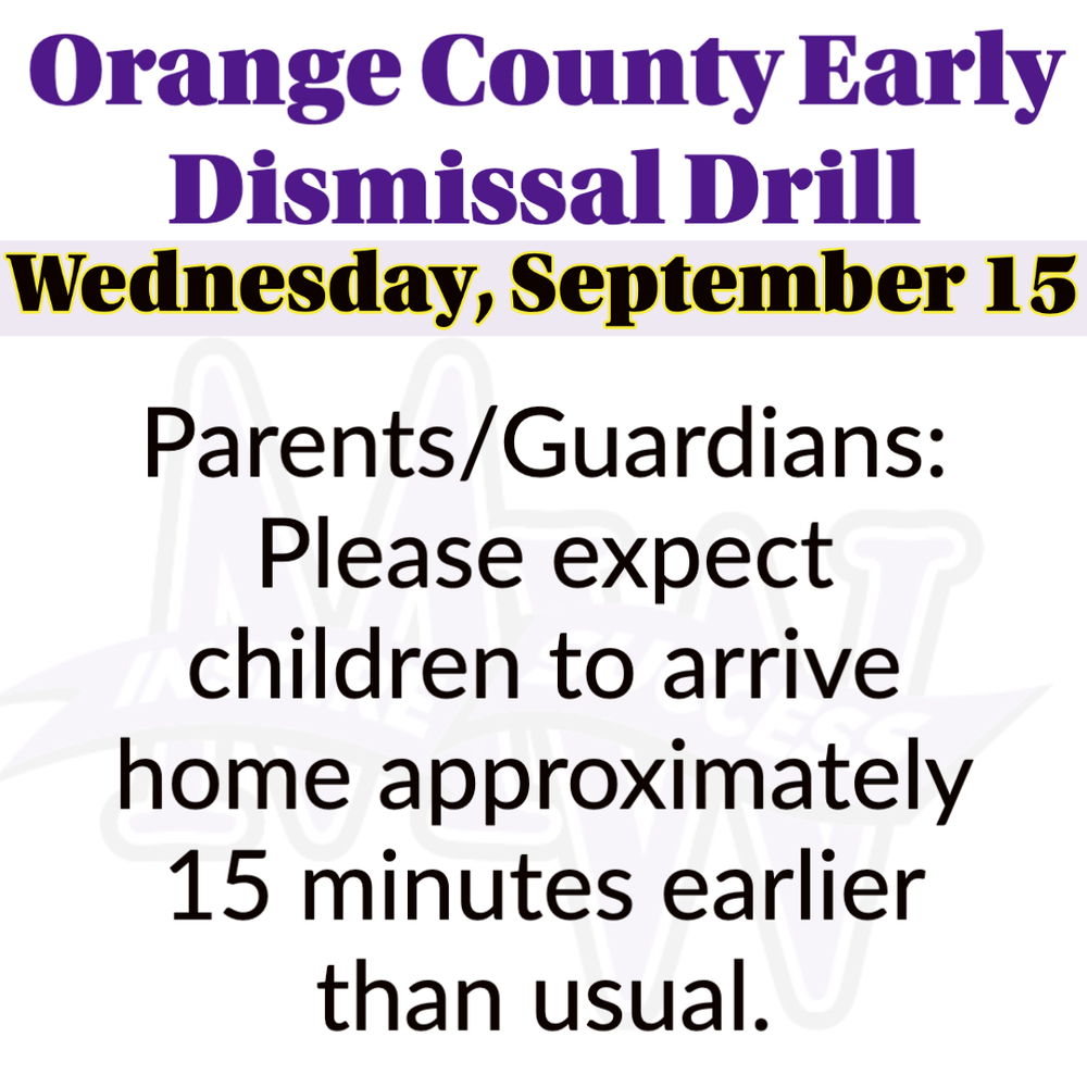 Students To Be Released 15 Minutes Early On Wednesday September 15 Students To Be Released 15 Minutes Early On Wednesday September 15