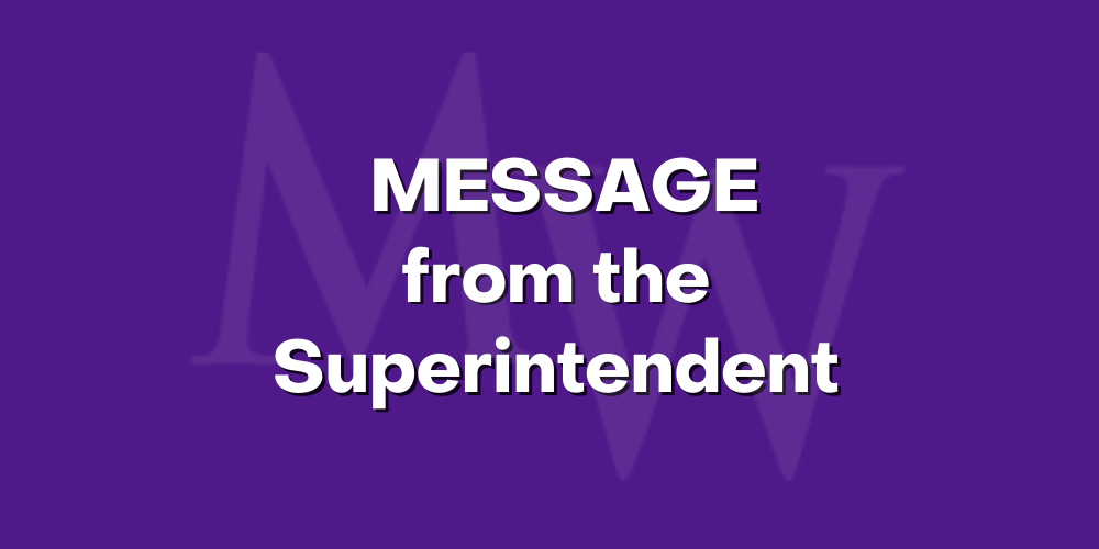 Message from superintendent graphic