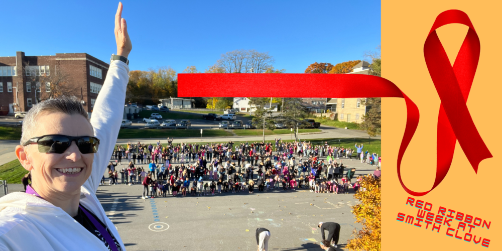 Smith Clove outside exercising for Red Ribbon Week