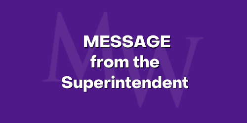 Message from the superintendent header