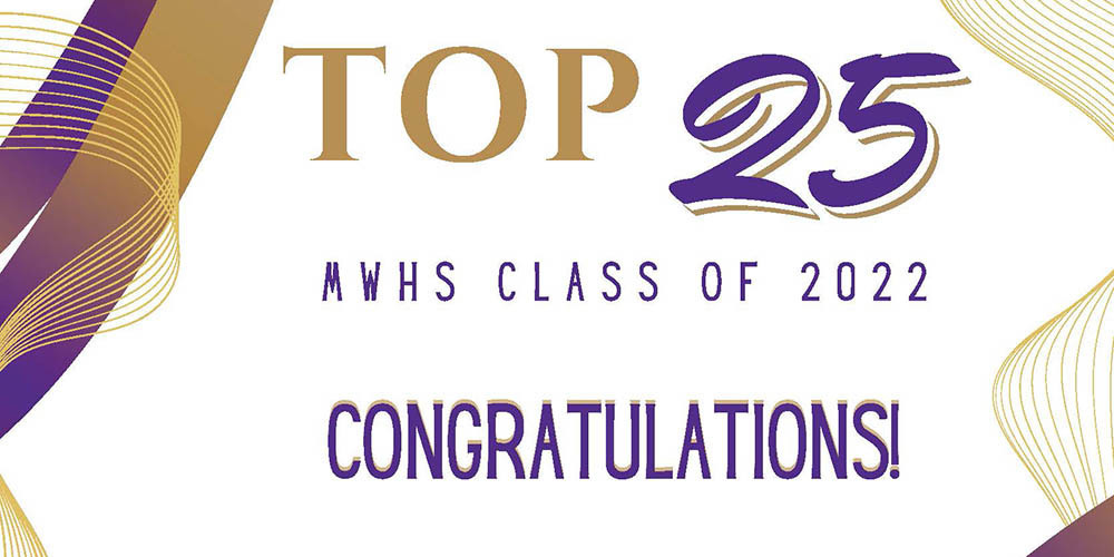 Congratulations to the Top 25 students of the graduating class