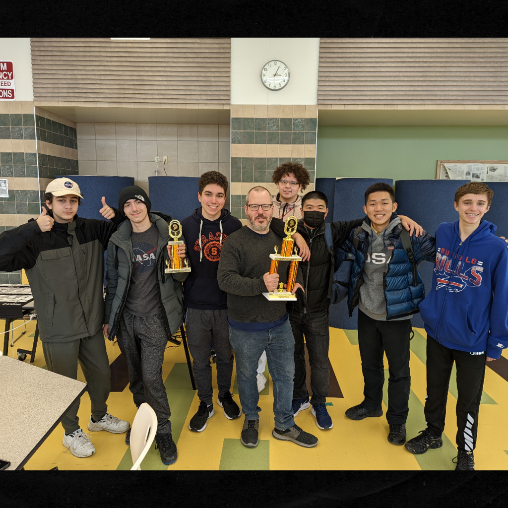 MWHS Chess Club with trophy photo
