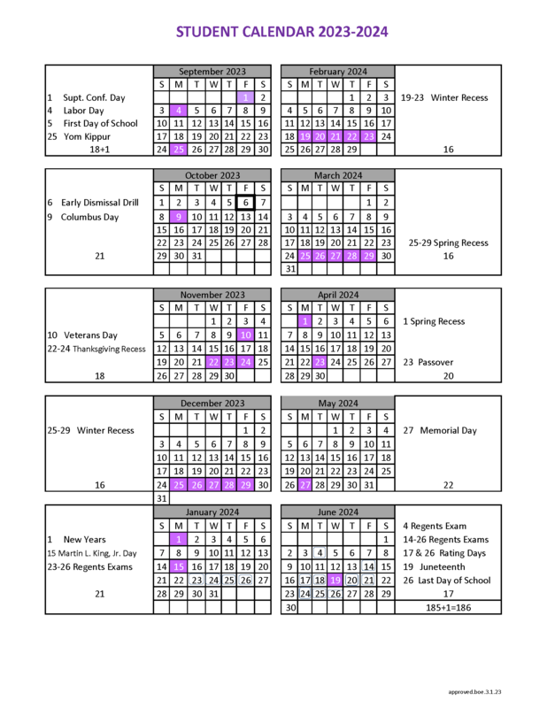 Jan 2024 Regents Schedule Calendar darcy antonietta
